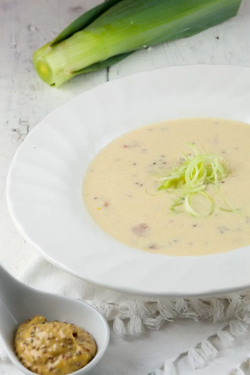Dutch mustard and leek soup