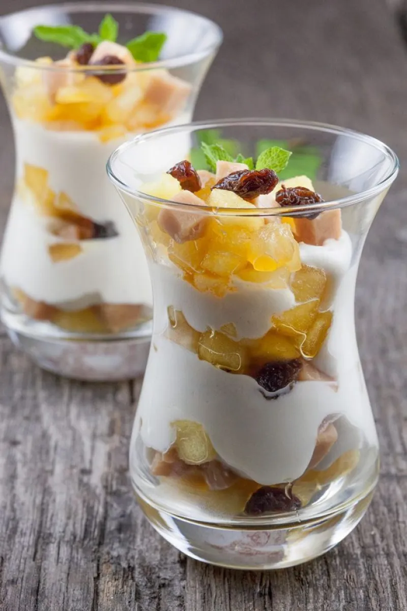 Caramelised apple with fudge