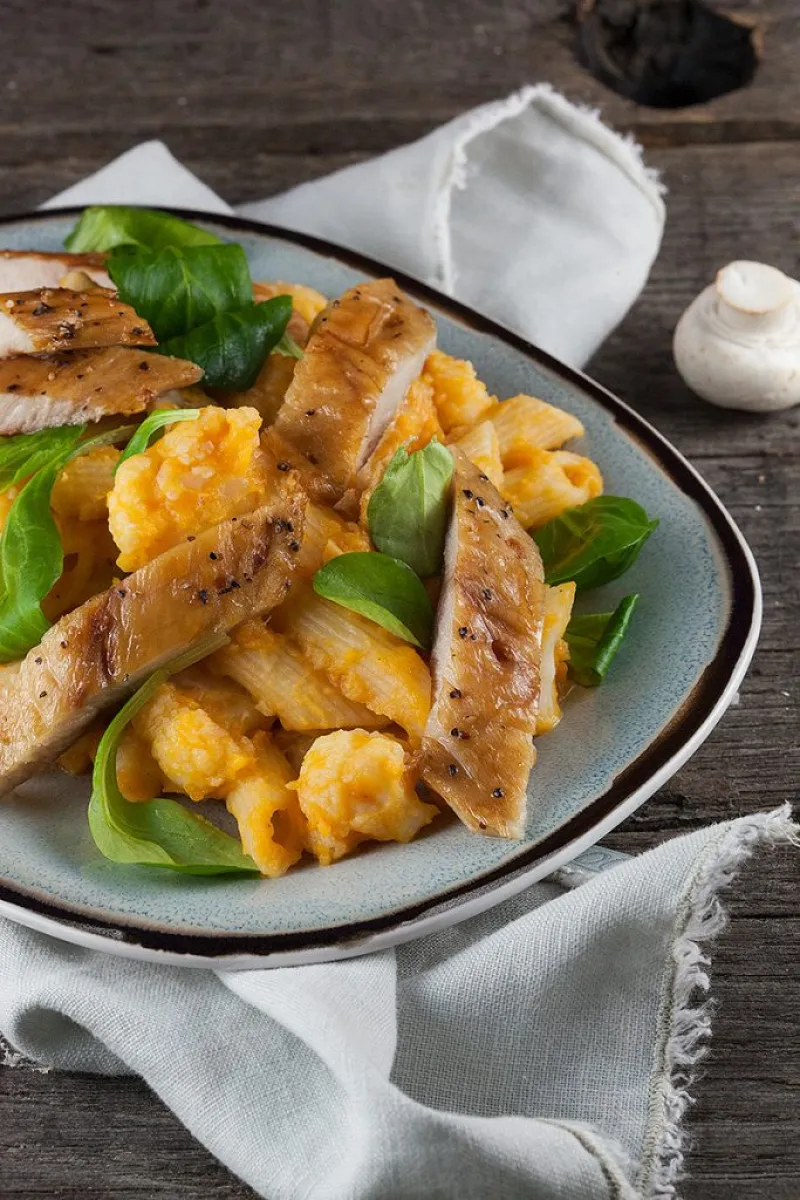 Smoked mackerel and sweet potato pasta