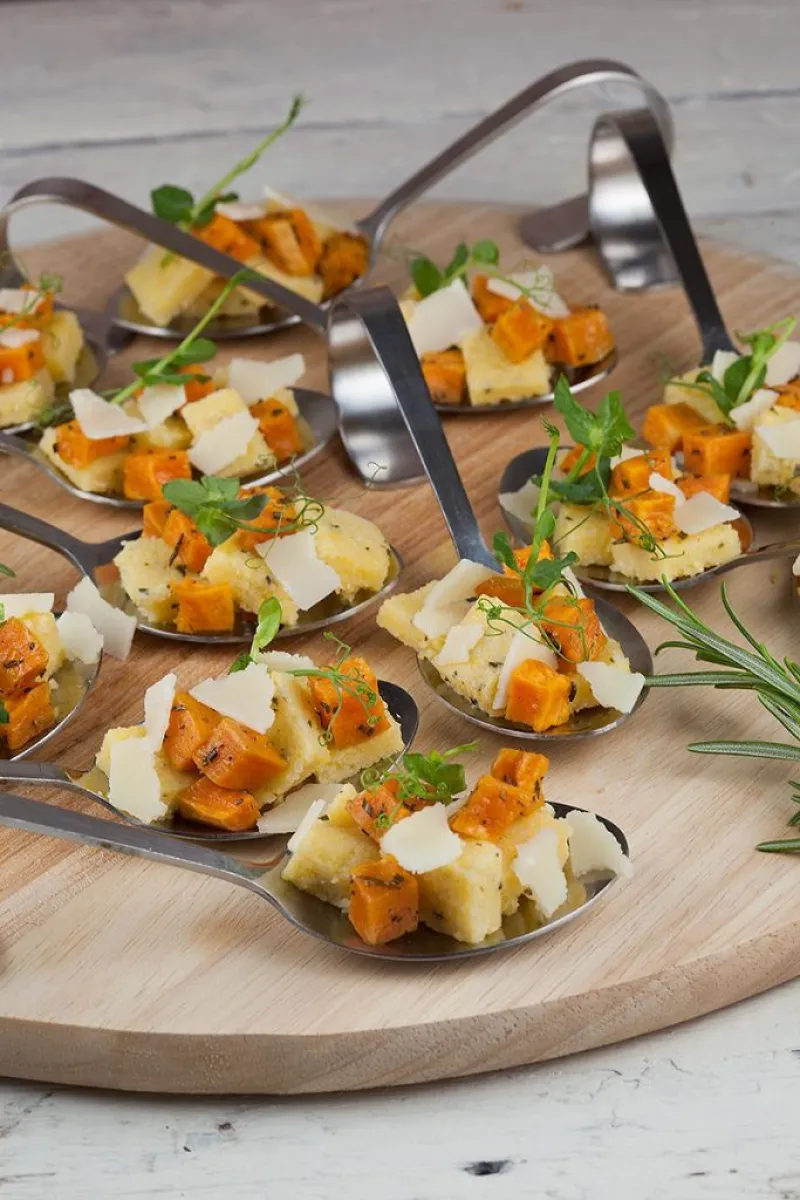 Polenta and sweet potato appetizers