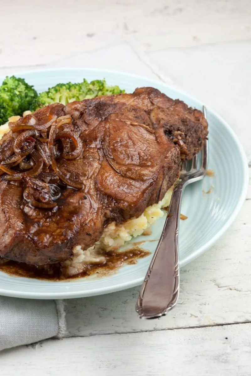 Marinated pork shoulder chops