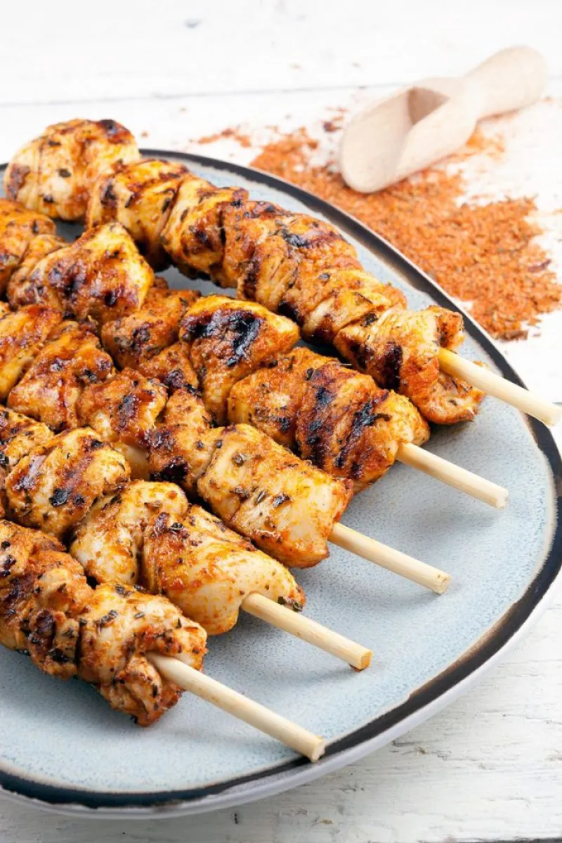 Cajun chicken skewers