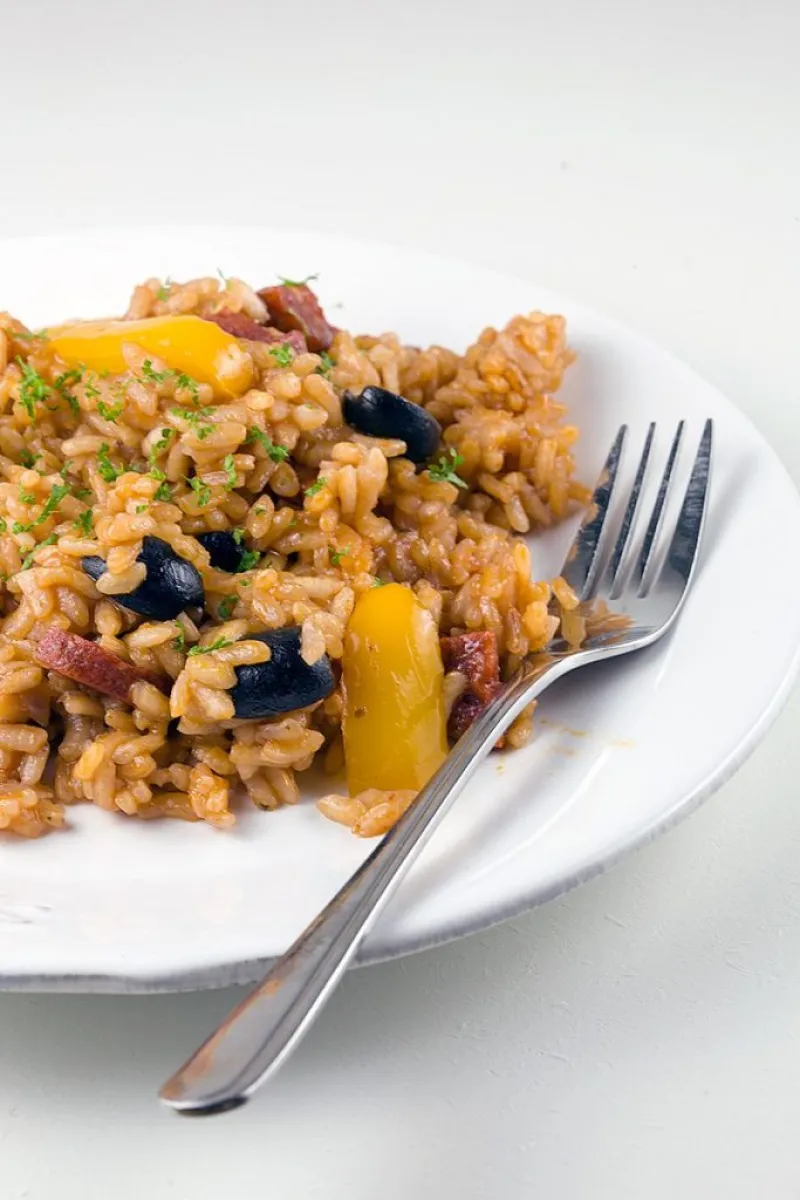 Chorizo and pepper risotto