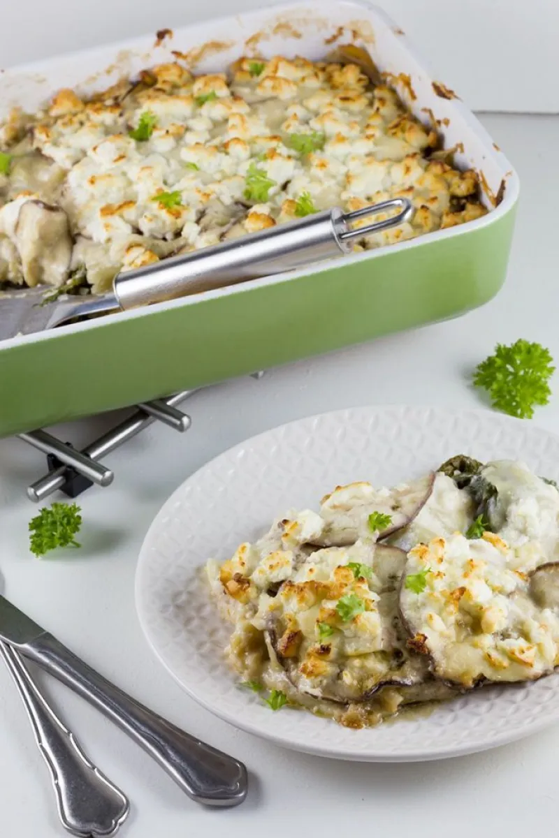 Swiss chard and eggplant lasagna