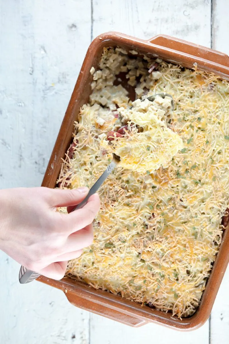 Pasta and chorizo oven bake