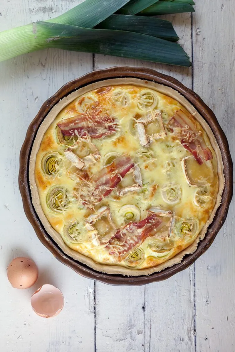 Leek and goat's cheese quiche