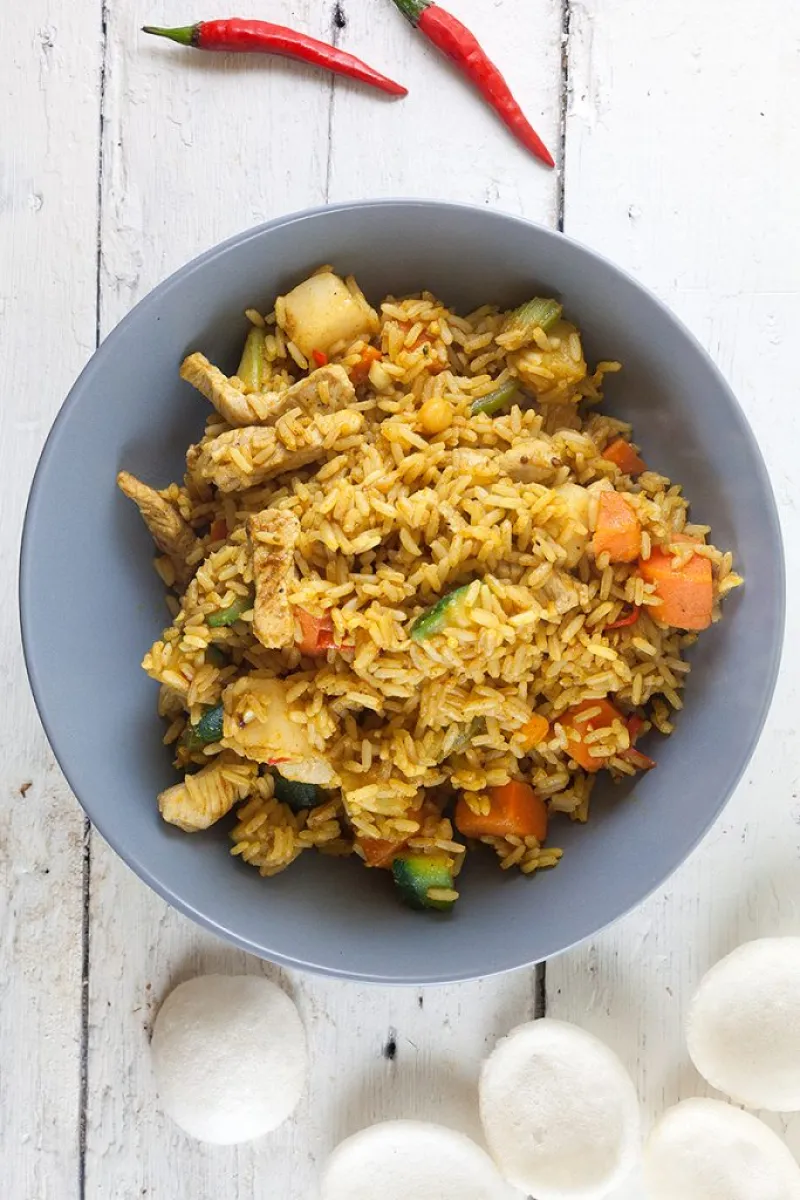 Quick nasi goreng with pork