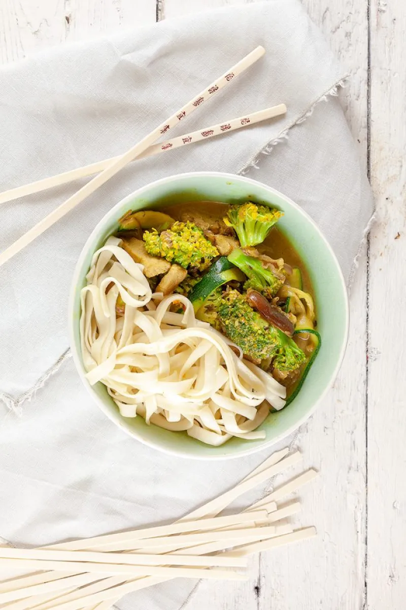 Stir fried ginger-coconut pork chops