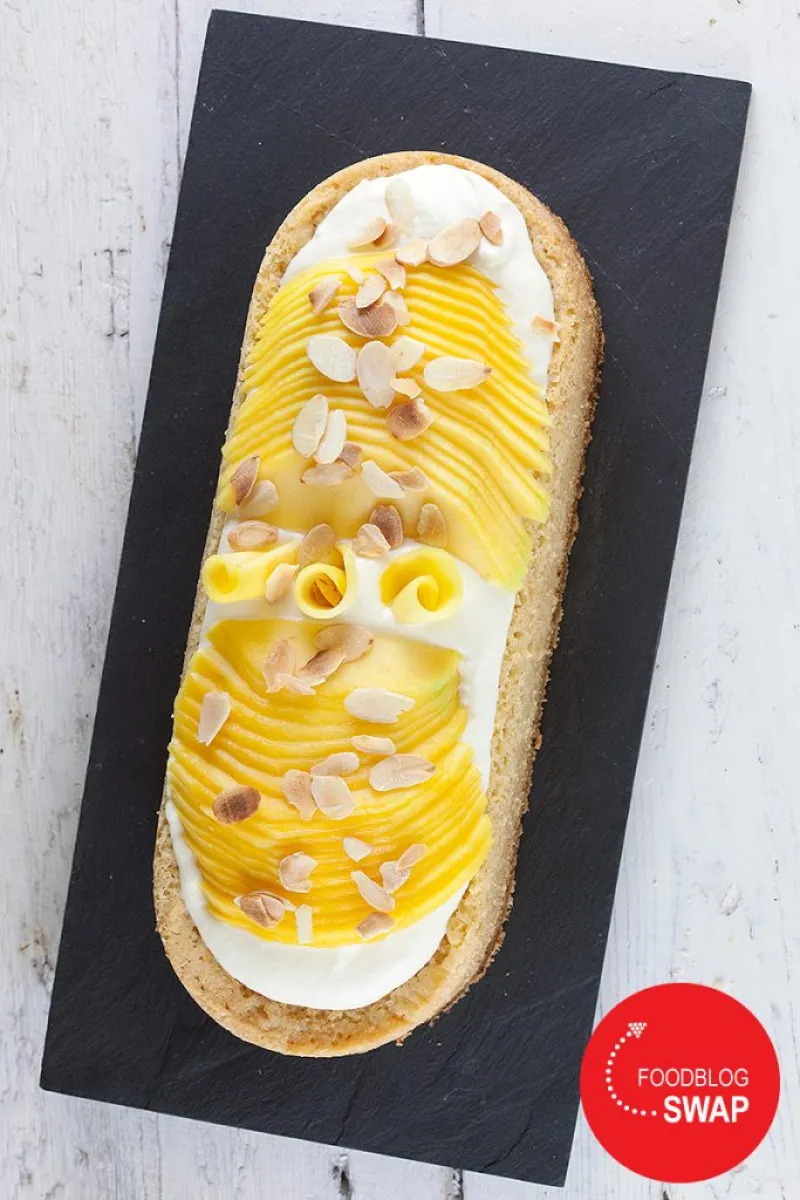 White chocolate and mango tarts