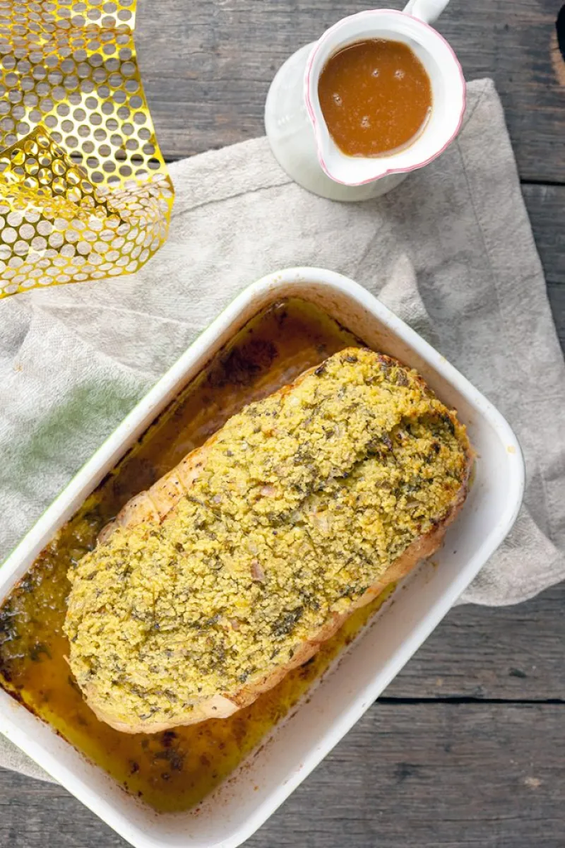 Lemon and herb crusted turkey roast