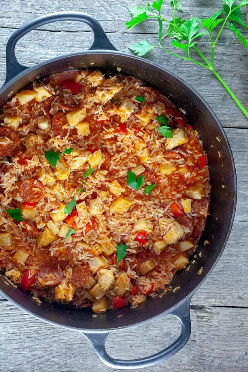Chorizo and chicken jambalaya