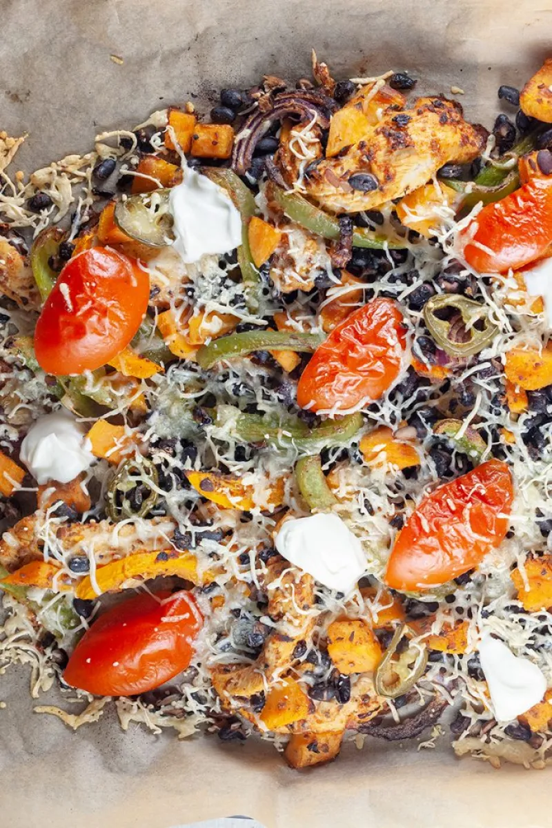 Mexican sweet potato and black bean casserole