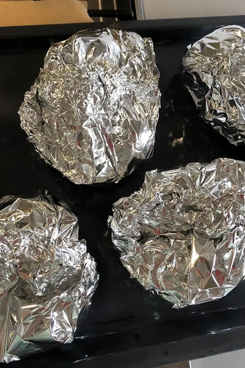 Beetroots wrapped in foil packages