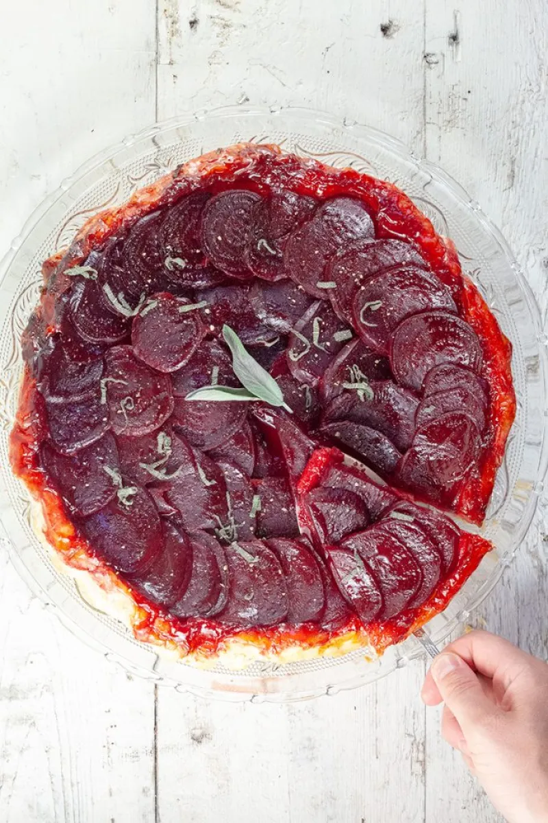 Beetroot tarte tatin