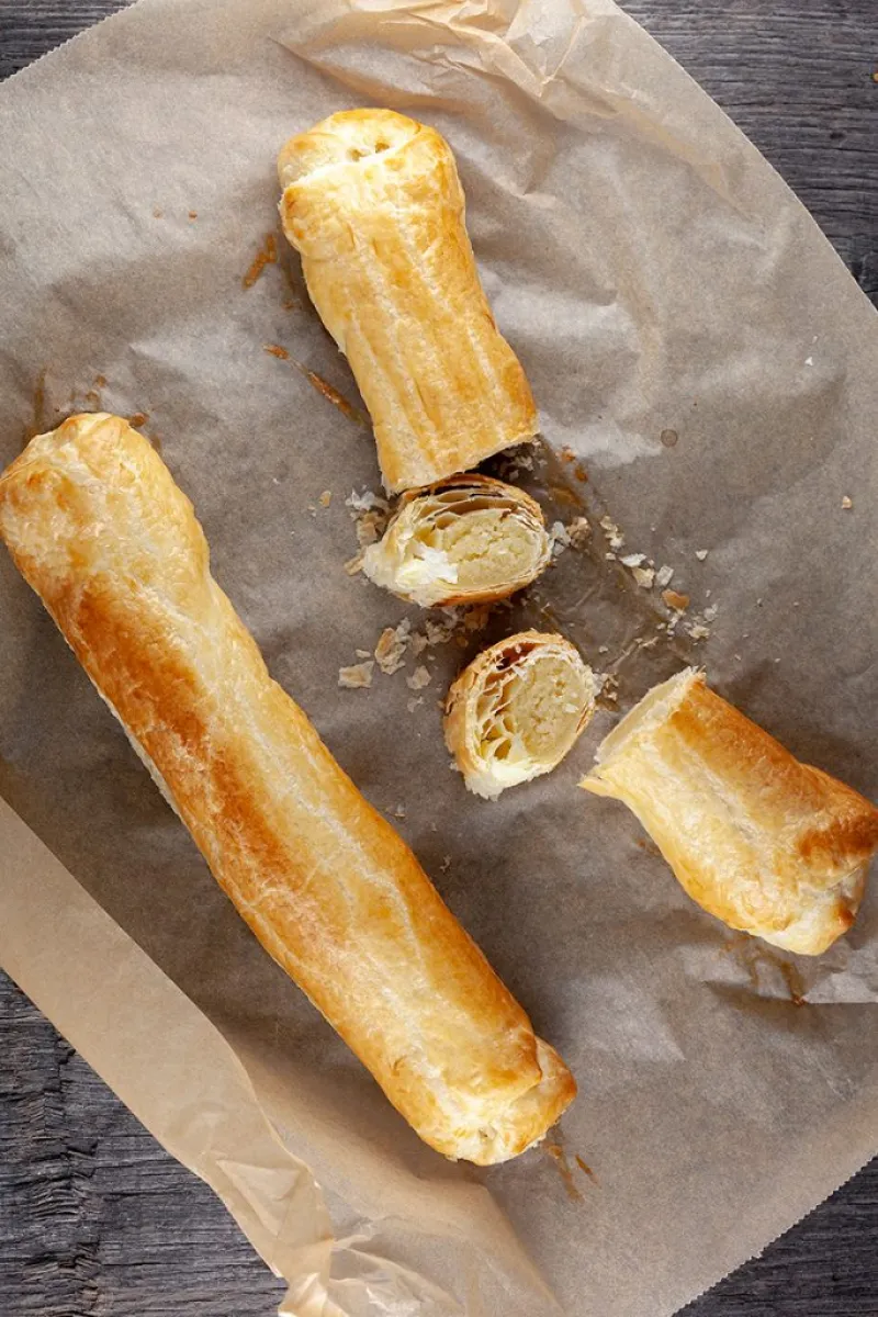 Dutch almond paste-filled pastry log