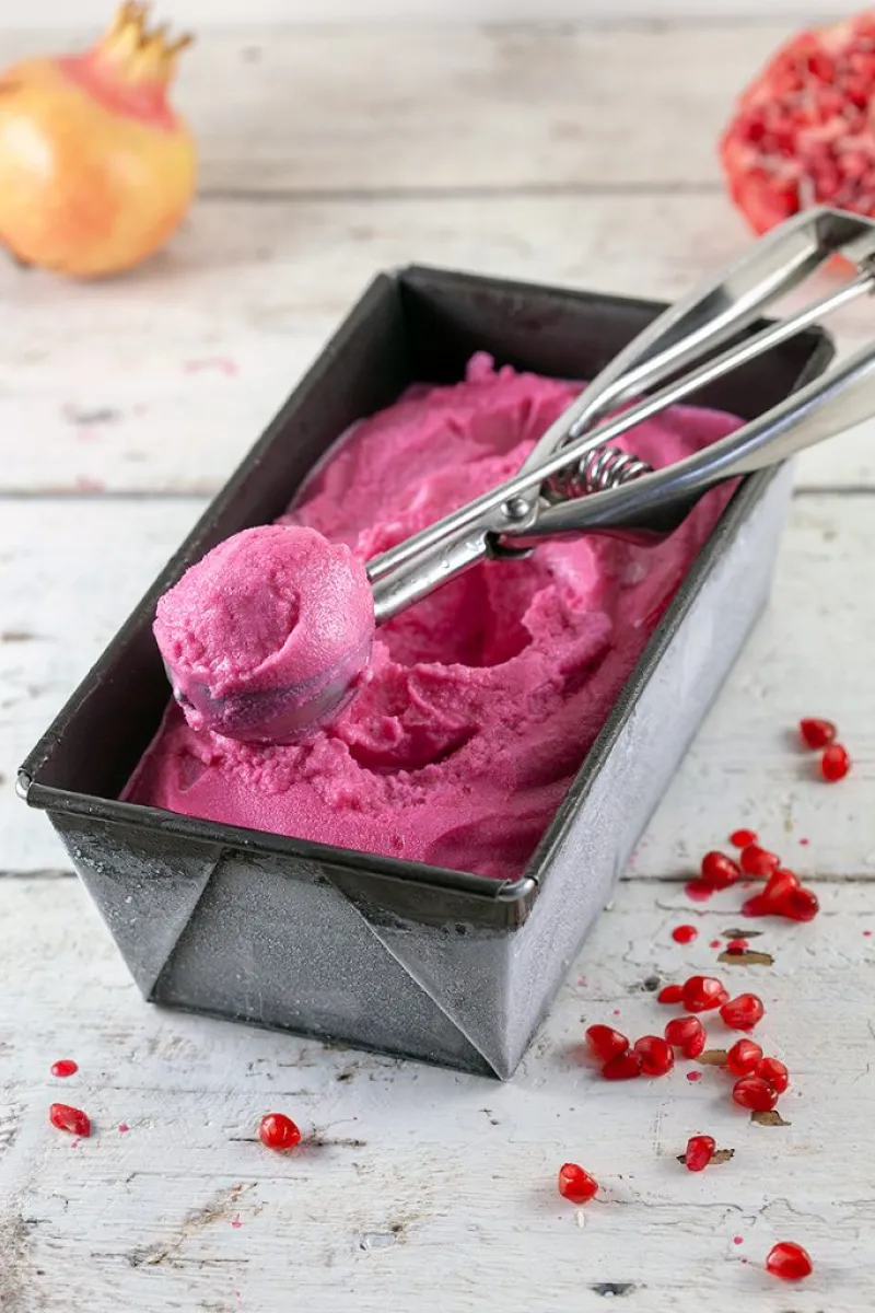 Pomegranate and citrus sorbet