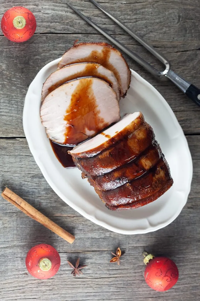 Pork roast with treacle sauce