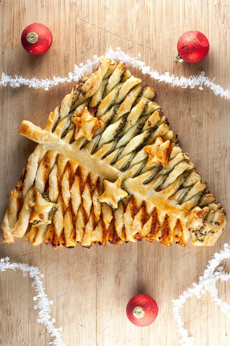 Puff pastry Christmas tree