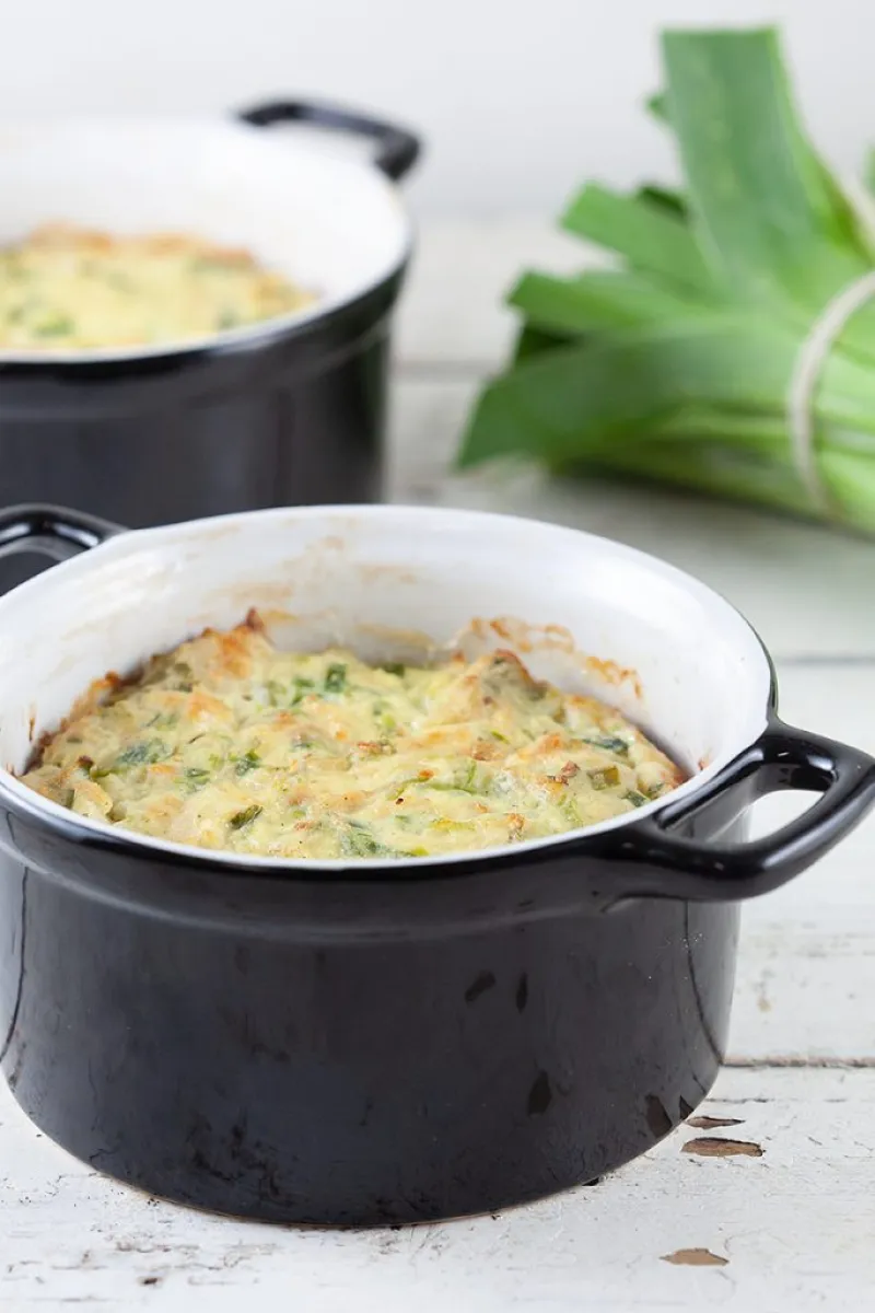 Leek and ricotta flan