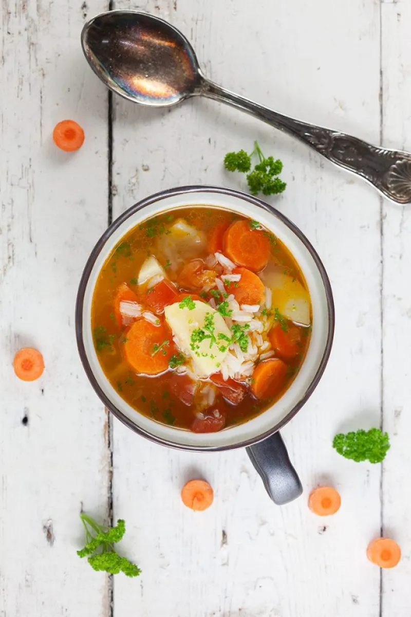 Rice and potato soup
