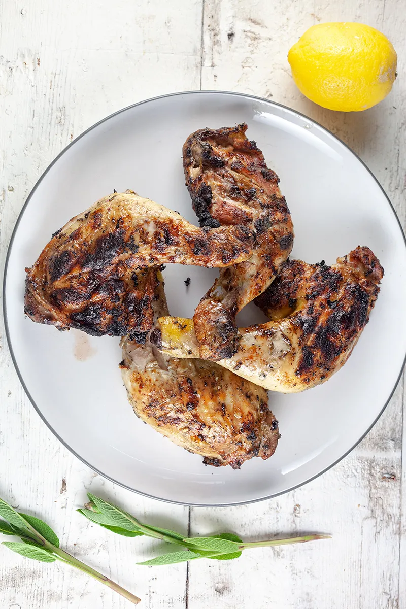 Barbecue sage and lemon chicken legs