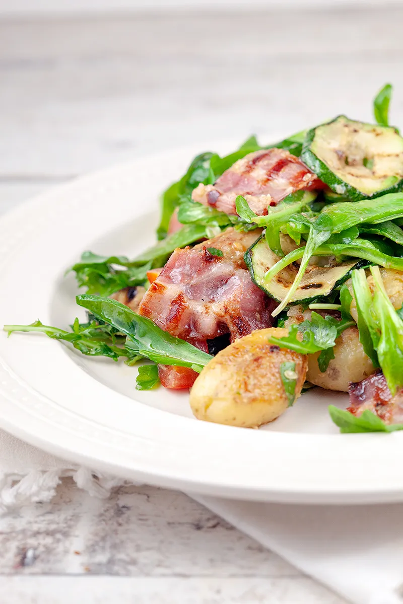 Baby potato and grilled zucchini salad