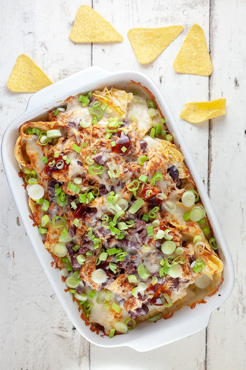 Pulled chicken nachos