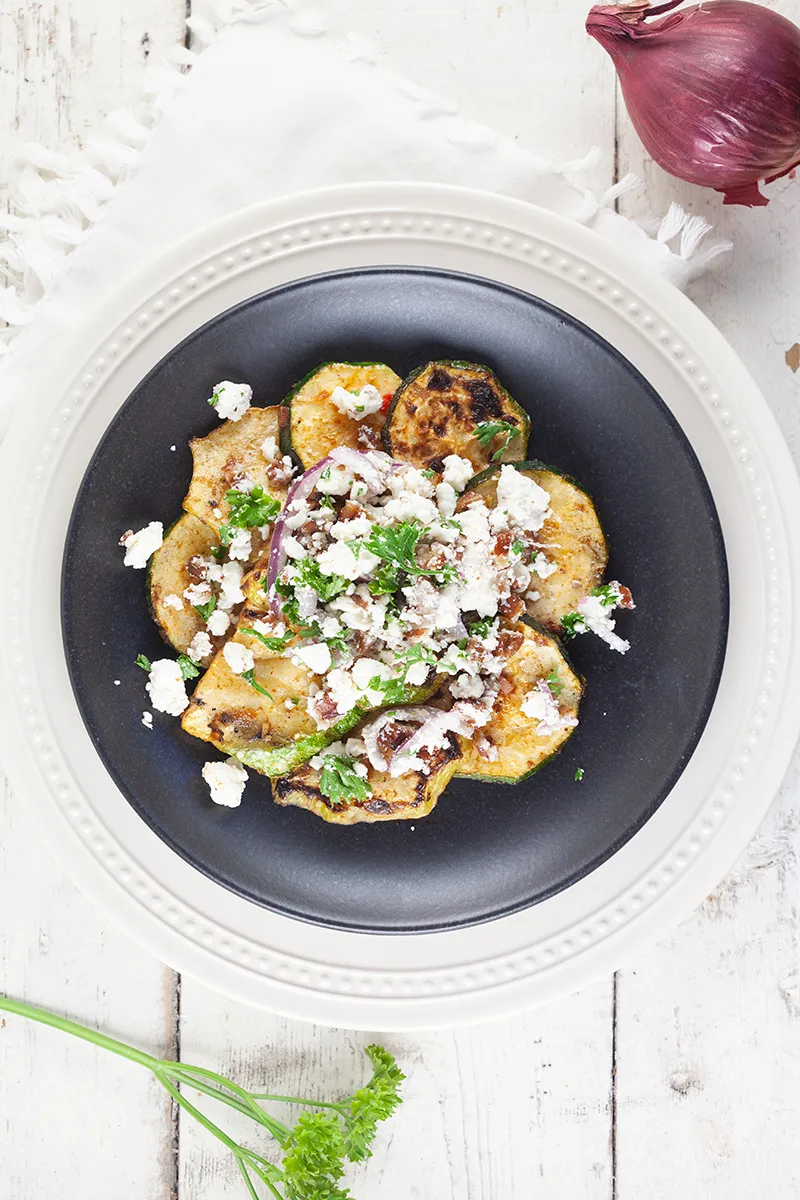 Marinated grilled zucchini