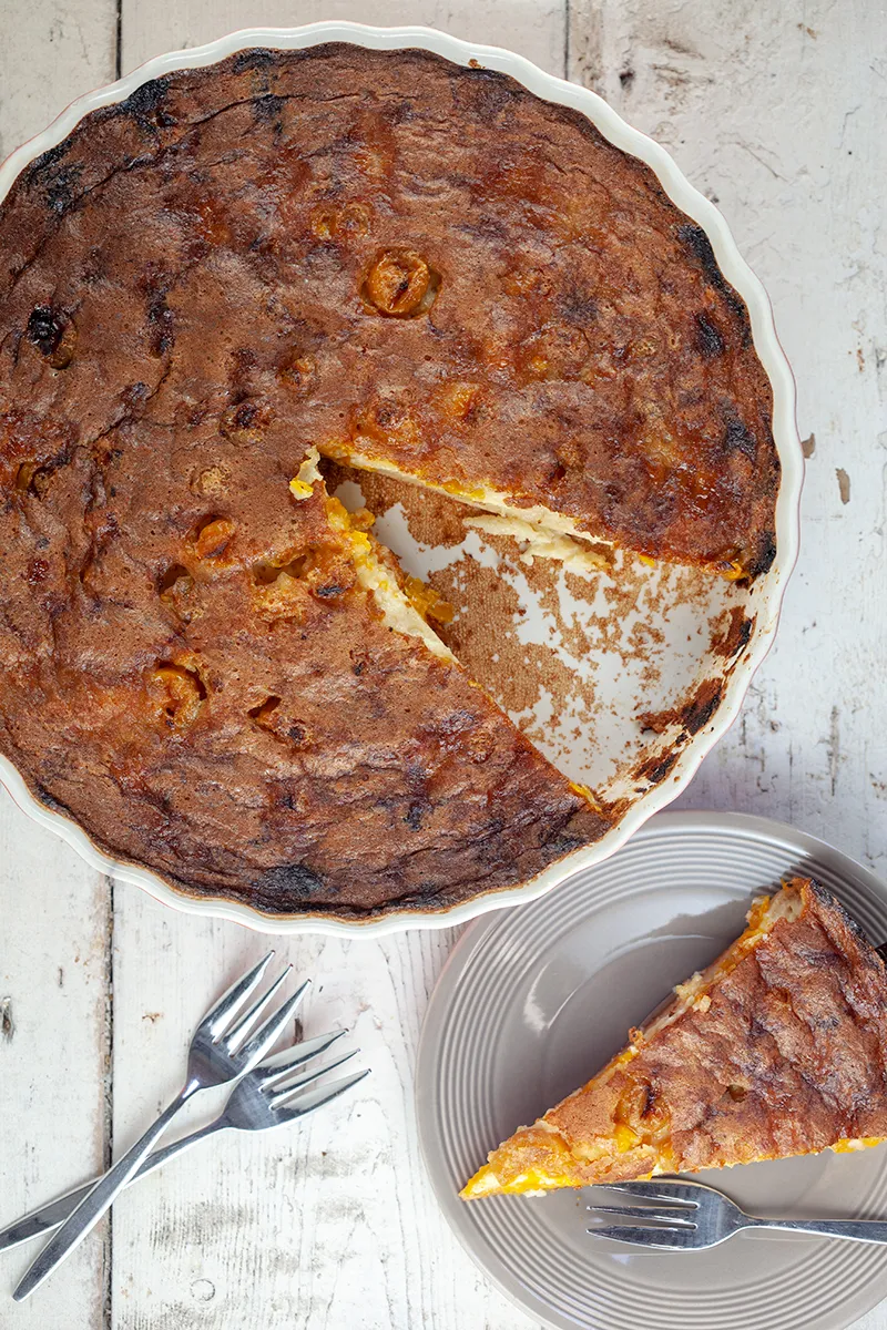 Mirabelle plum clafoutis
