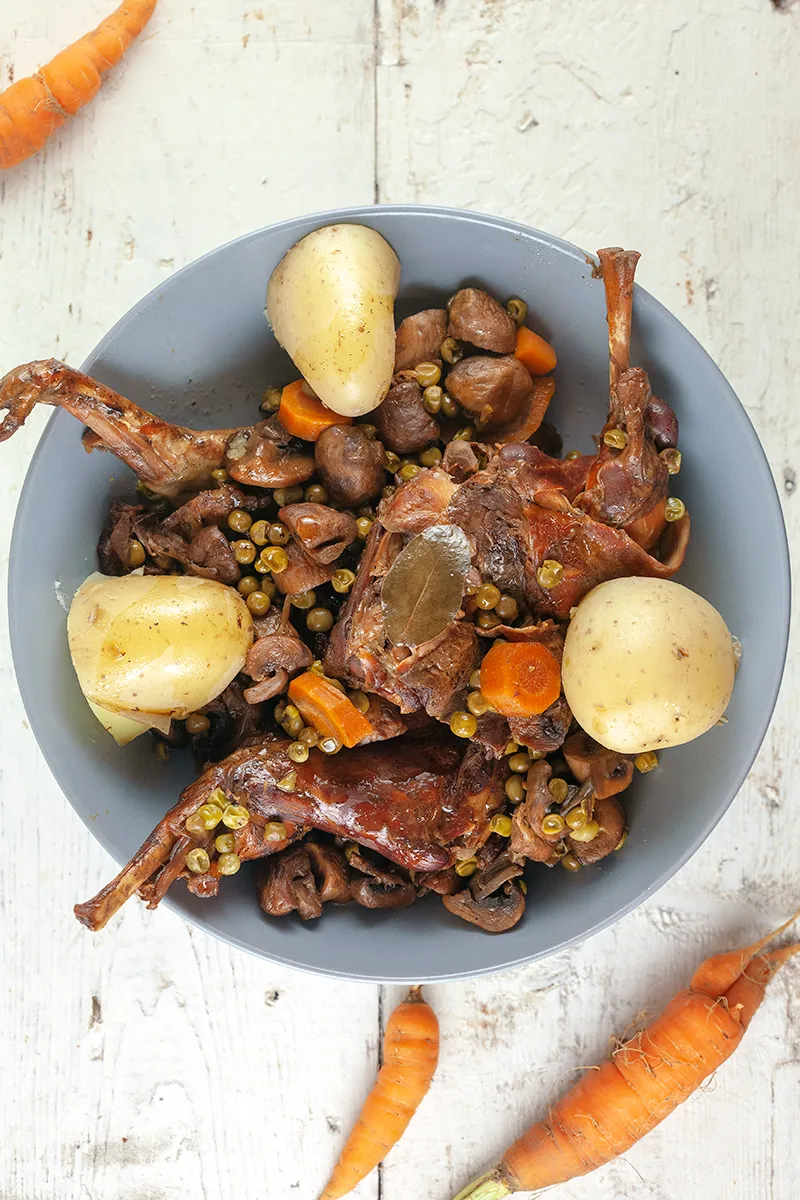 Slow cooker rabbit and orange stew