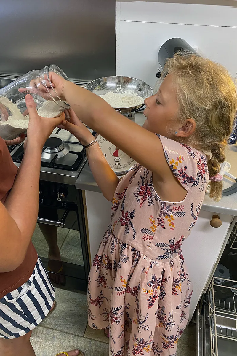 Tessel baking her own pie