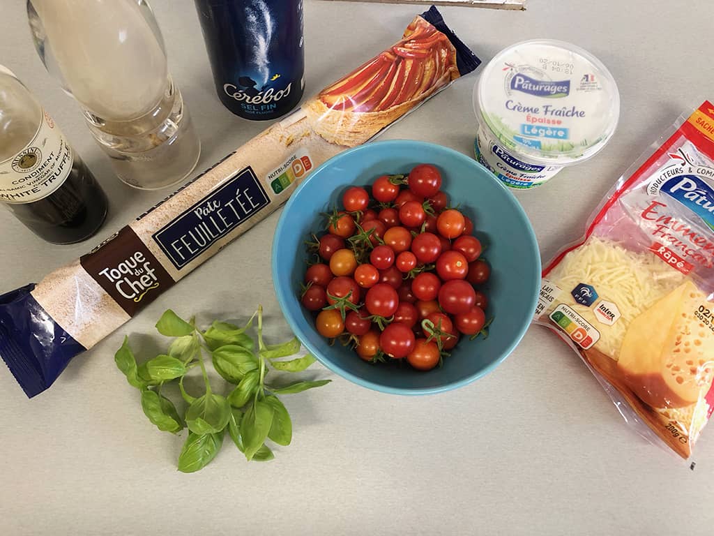Mini cherry tomato tarts ingredients