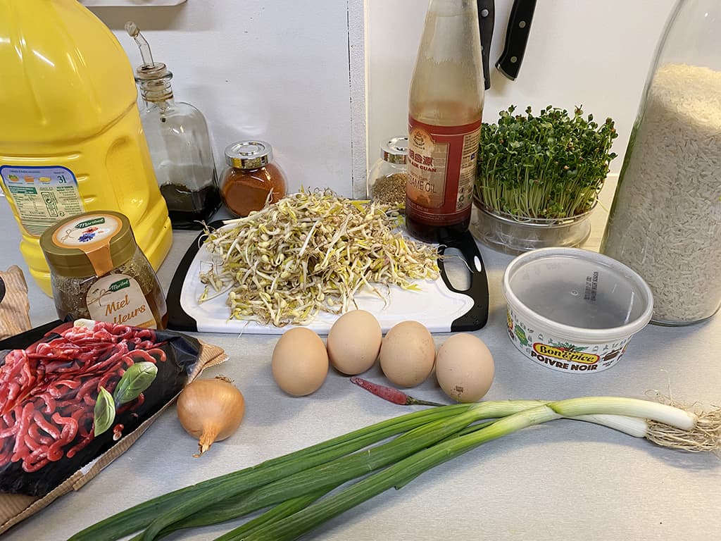 Soybean sprouts bibimbap ingredients