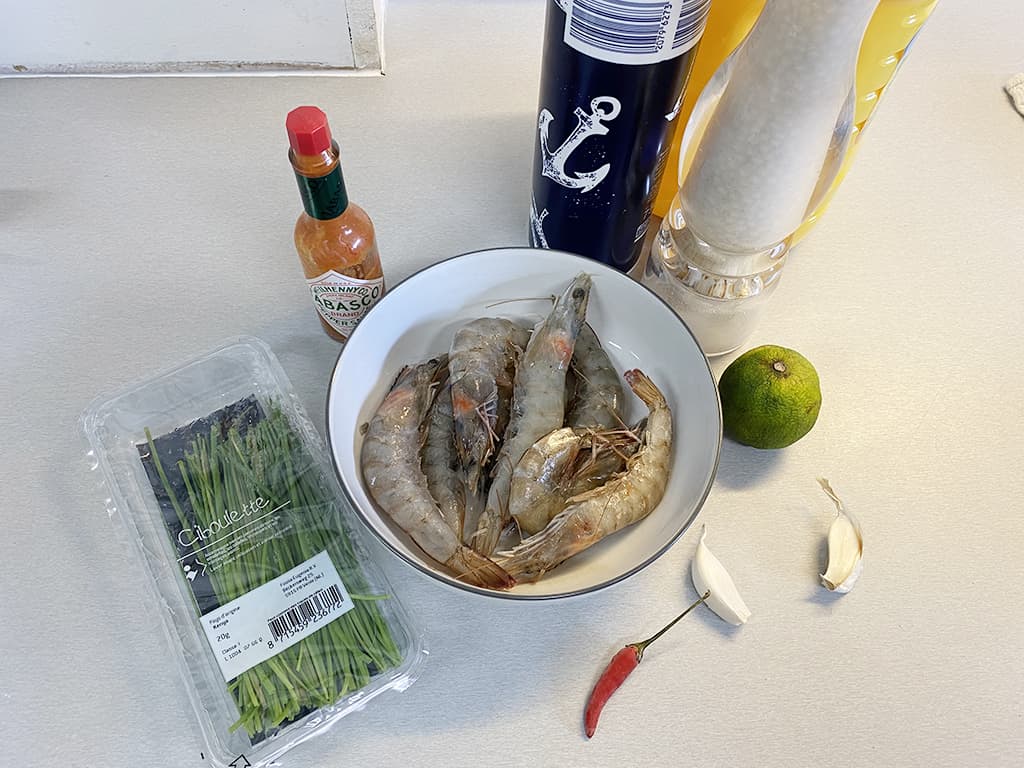 Spicy shrimps ingredients