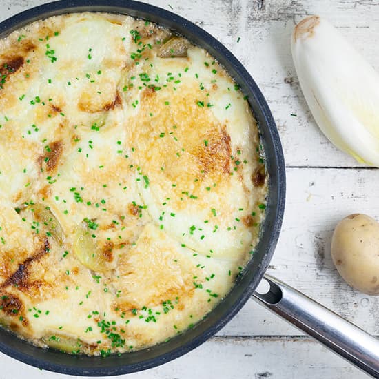 Tartiflette with chicory