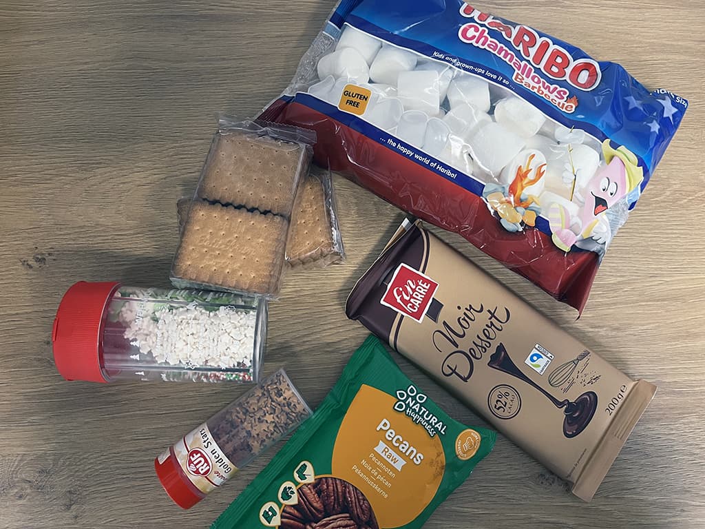 Baked s'mores ingredients