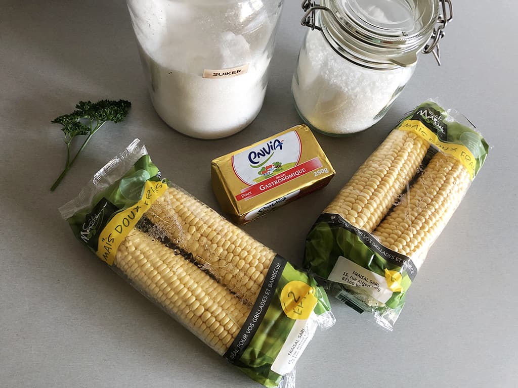 Boiled corn on the cob ingredients