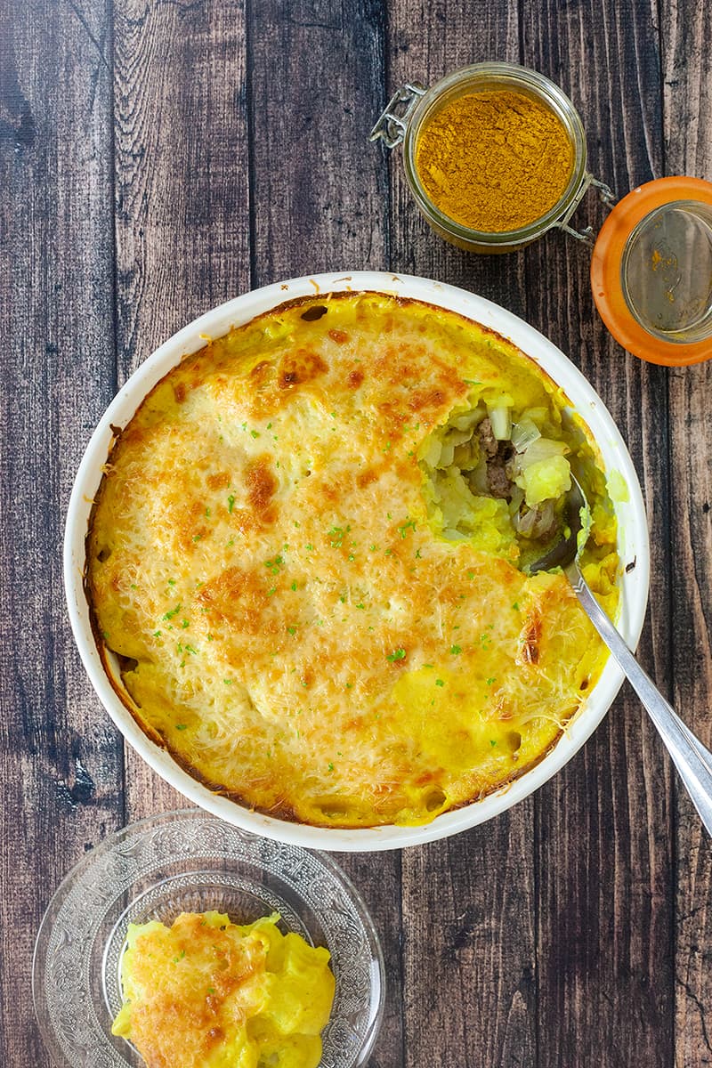 Chicory casserole with minced meat