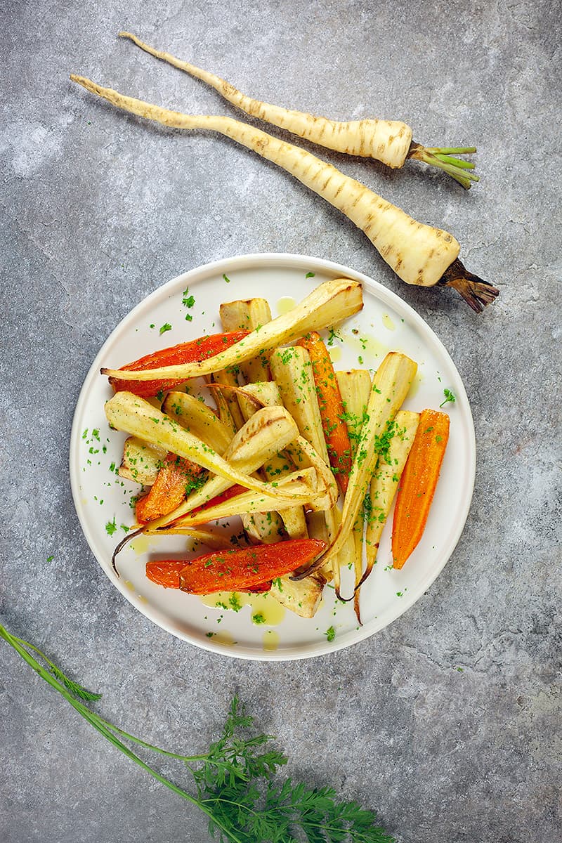 Roast parsnips and carrots