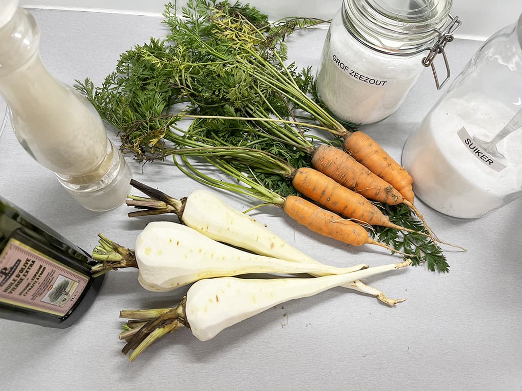 Roast parsnips and carrots ingredients