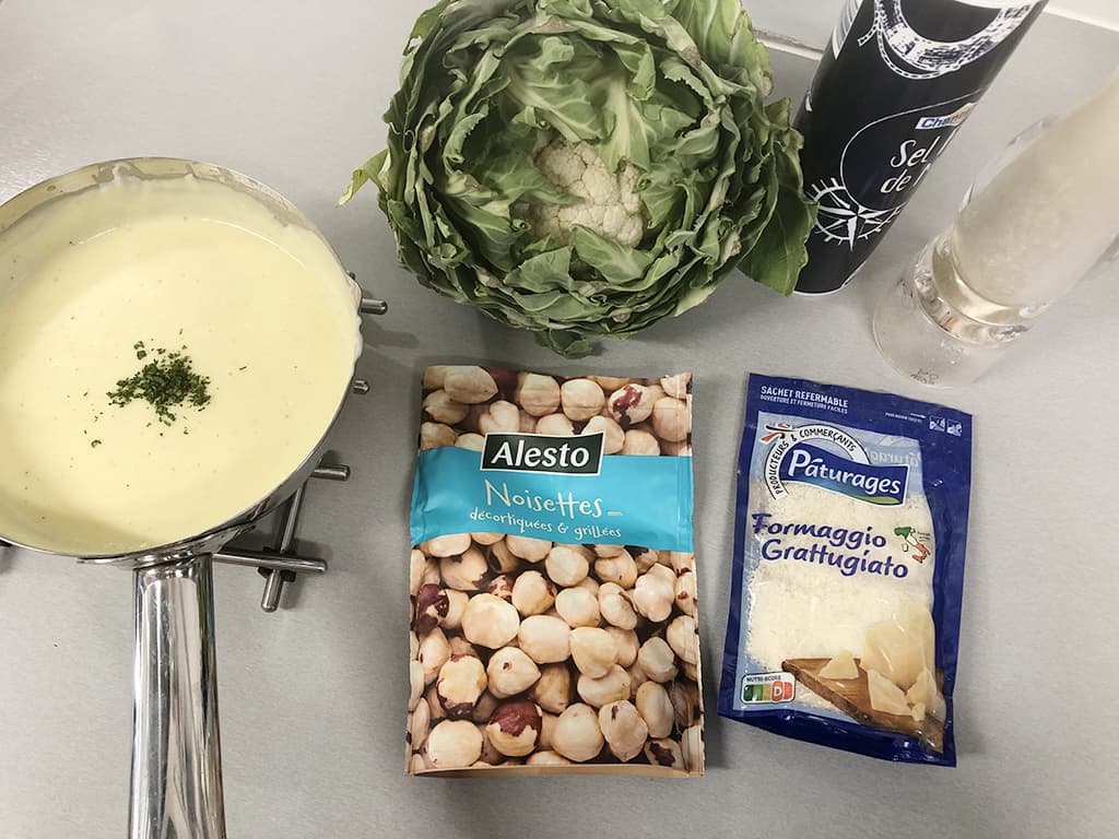 Cauliflower gratin with mornay sauce ingredients