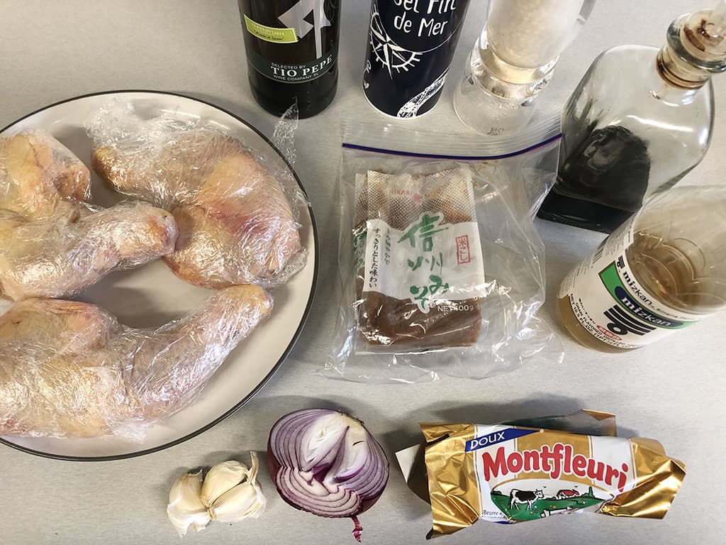 Chicken with miso sauce ingredients