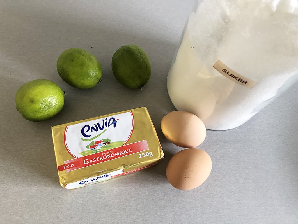 Lime curd ingredients