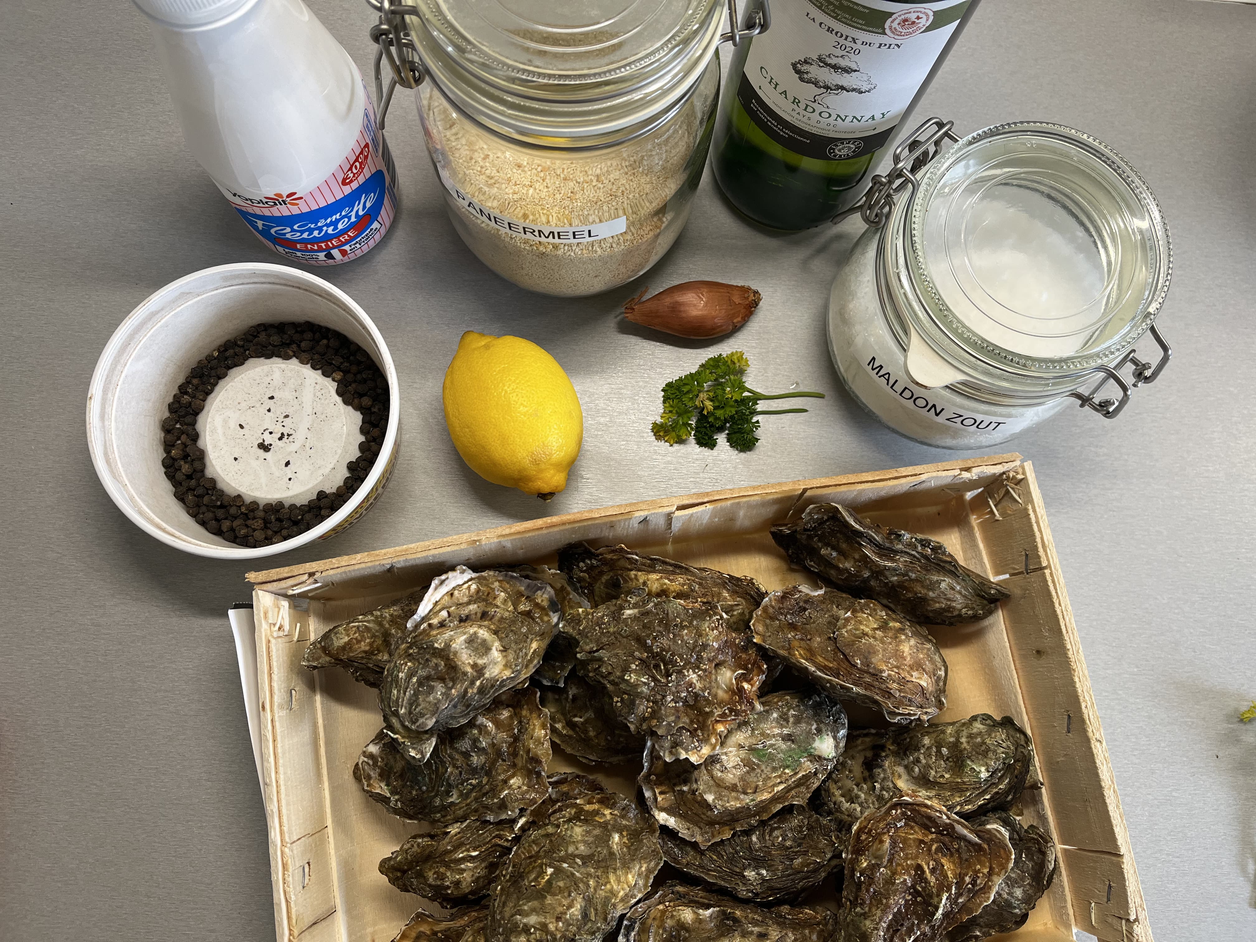 Oysters au gratin ingredients