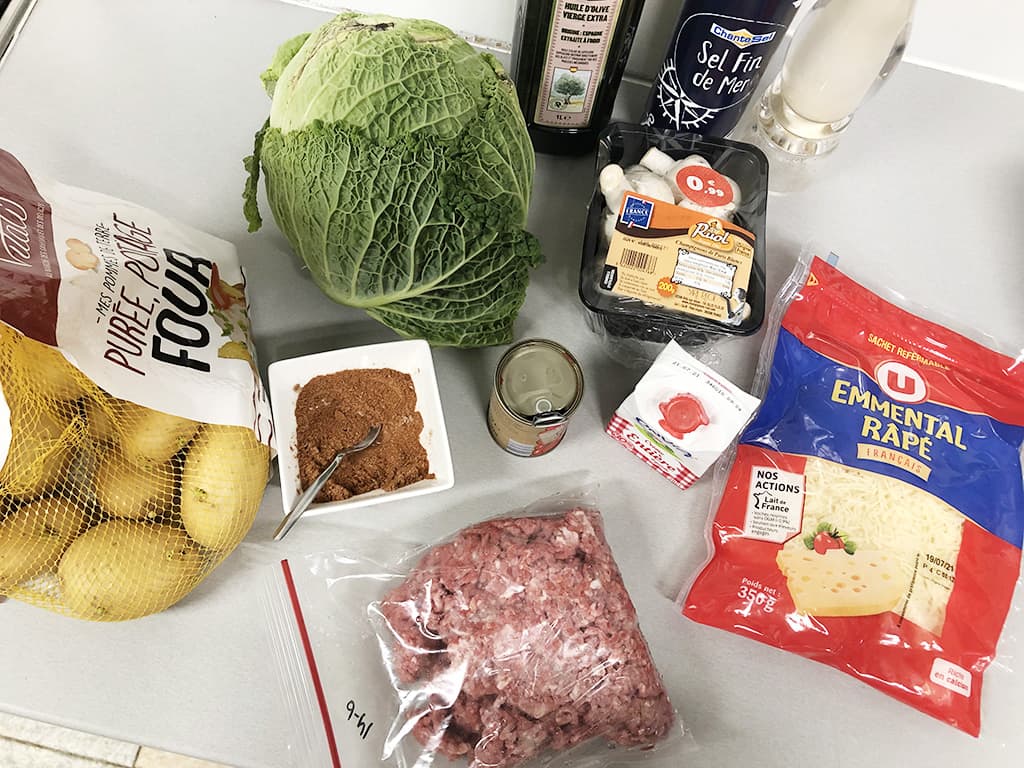 Savoy cabbage bake ingredients
