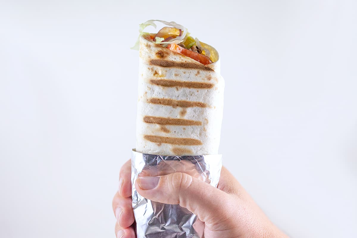Turkish dürüm (doner kebab wrap)