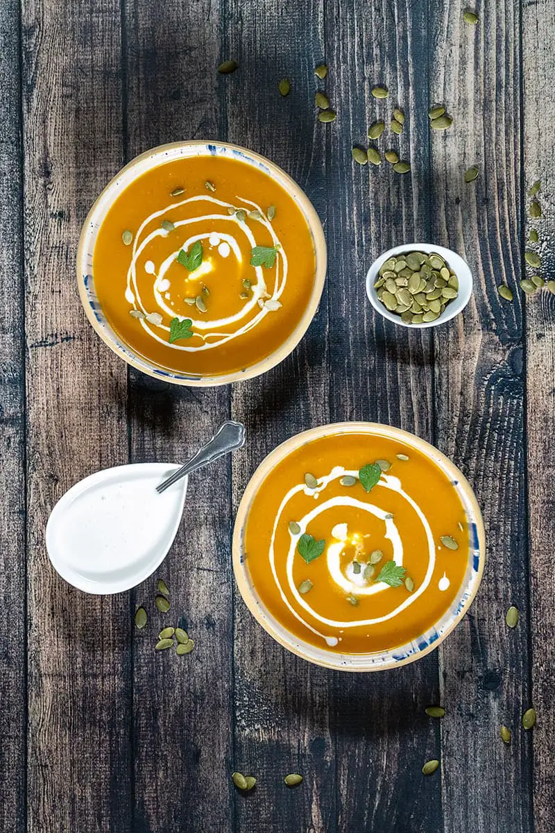 Pumpkin soup with coconut milk