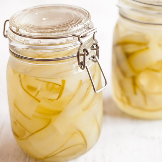 Quick pickled cucumber ribbons