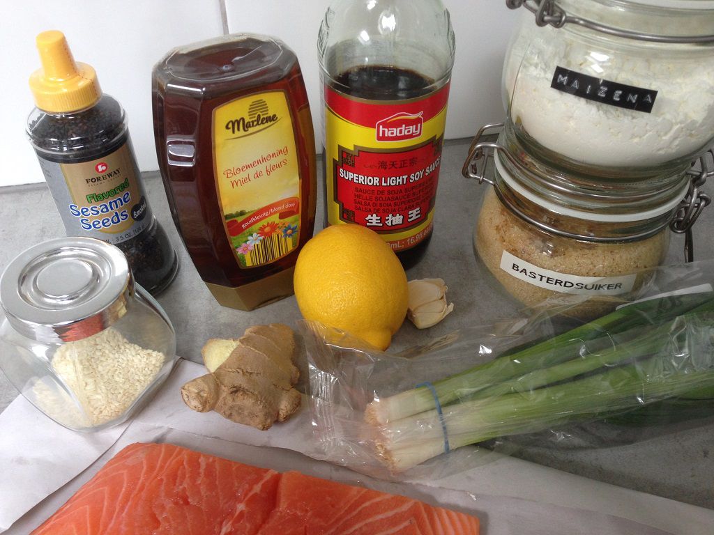 Salmon teriyaki ingredients