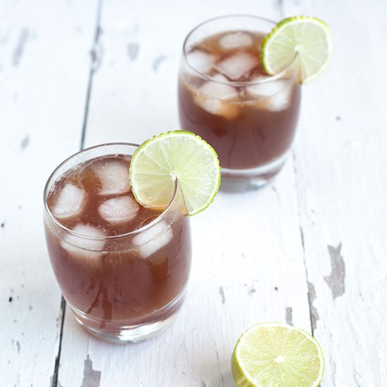 Rum, lime and brown sugar cocktail